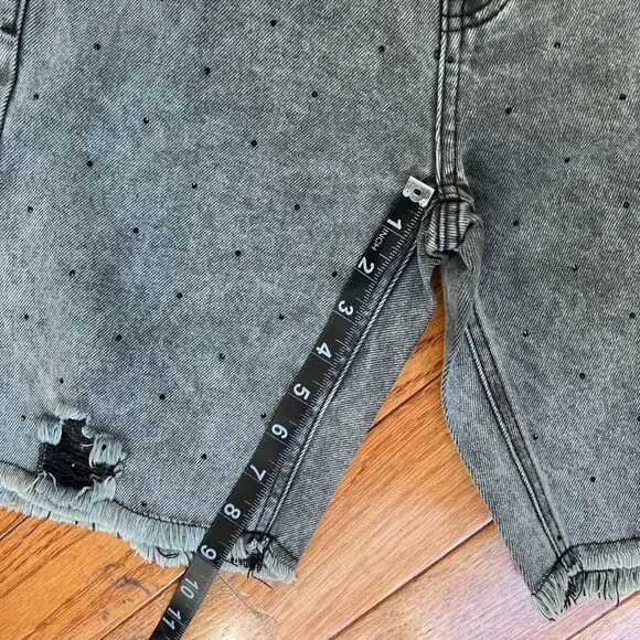 Generation‎ Love New York Distressed Denim Bermuda Shorts Gray Acid Wash