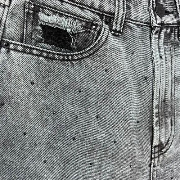 Generation‎ Love New York Distressed Denim Bermuda Shorts Gray Acid Wash