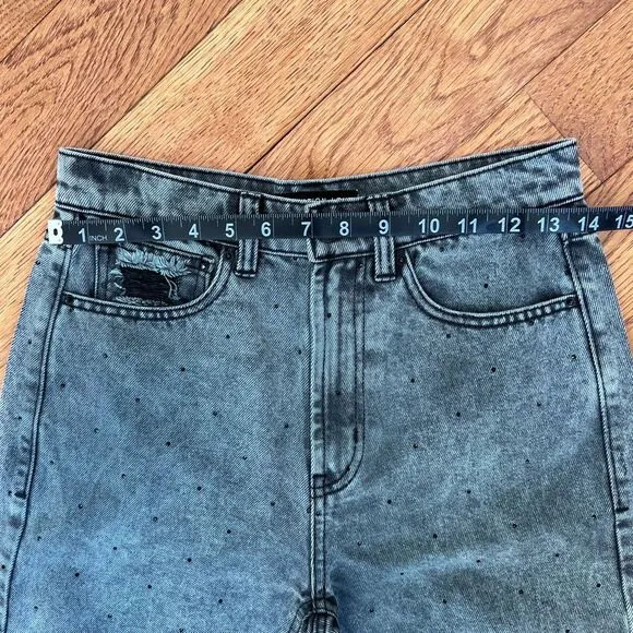 Generation‎ Love New York Distressed Denim Bermuda Shorts Gray Acid Wash