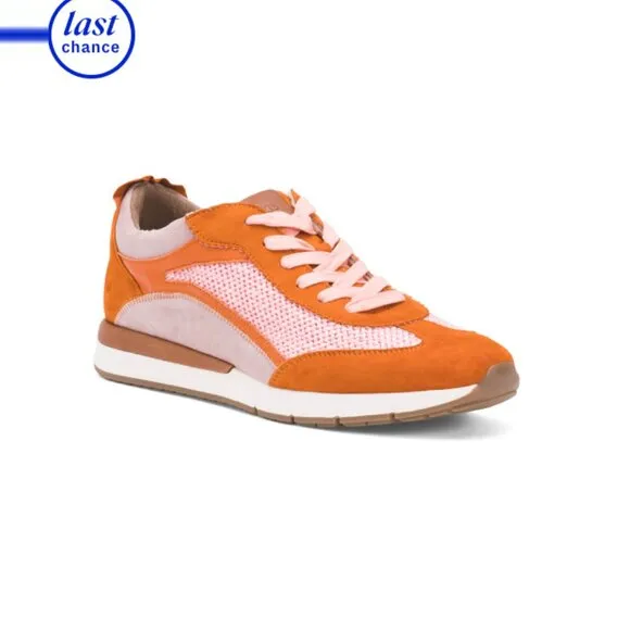 GENTLE SOULS Orange Suede Juno Sneakers