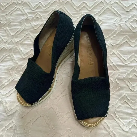 Gentle Souls Womens Elyssa Black Espadrilles Size 6 Medium SUPER COMFORTABLE