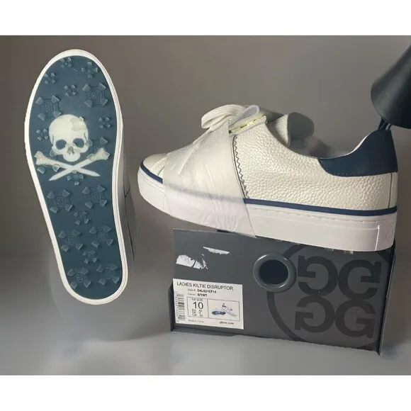 G/Fore G4 Fore USA Kiltie Disruptor Golf Shoe Sneakers Ladies  10 White Navy