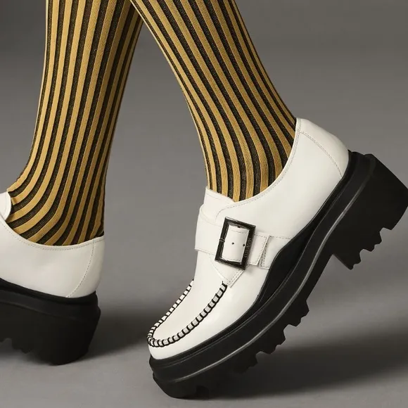 G.H. BASS White Leather Platform Derby Loafers - Women’s Size 9.5 - New In Box