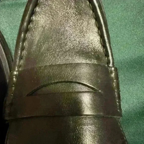 Gino Rossi Black Leather Loafers with Gold Trim size 37