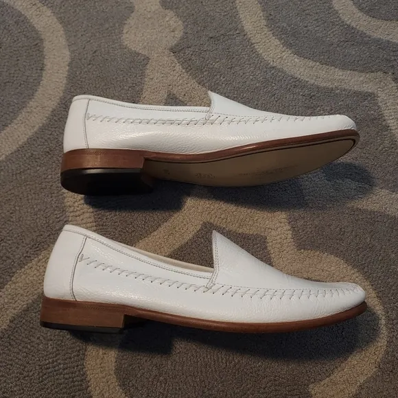 Giorgio Brutini Soft White Leather slip on loafer Sz 10.5