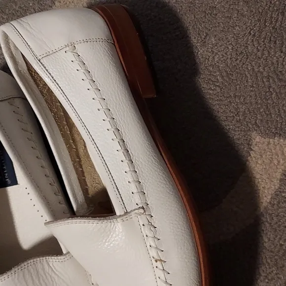 Giorgio Brutini Soft White Leather slip on loafer Sz 10.5