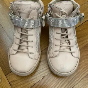 Giuseppe Zanotti Girl Rhinestones Pink Leather Ankle Boots Sneakers Shoes 28 11