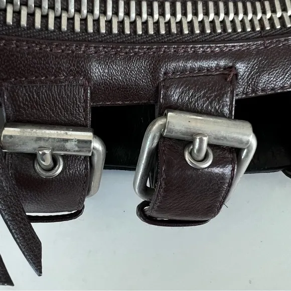 GIUSEPPE ZANOTTI Gladiator Burgundy Leather Buckle Strap Flats Sandals Sz 40