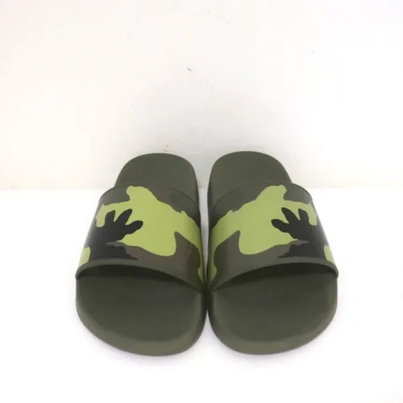 GIVENCHY CAMO POOL SLIDES GREEN RUBBER SIZE 39