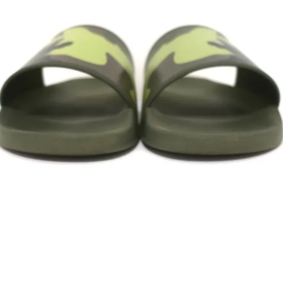 GIVENCHY CAMO POOL SLIDES GREEN RUBBER SIZE 39