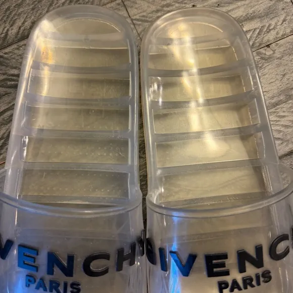 Givenchy Slides Sandals Transparent Clear Rubber Size 8 US