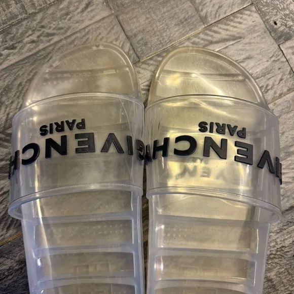 Givenchy Slides Sandals Transparent Clear Rubber Size 8 US