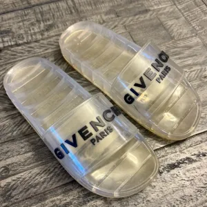 Givenchy Slides Sandals Transparent Clear Rubber Size 8 US