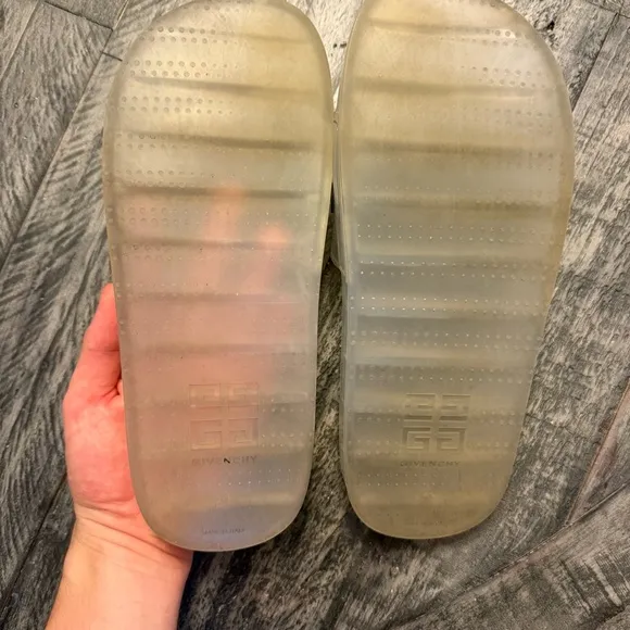 Givenchy Slides Sandals Transparent Clear Rubber Size 8 US