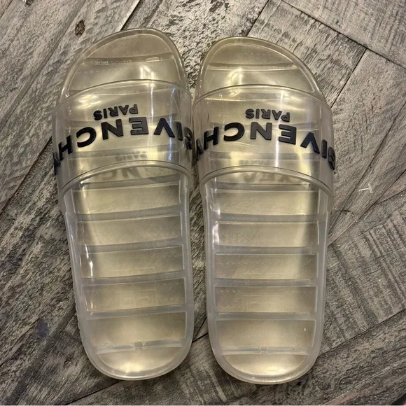 Givenchy Slides Sandals Transparent Clear Rubber Size 8 US