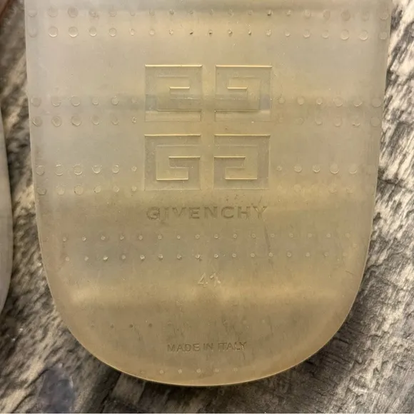 Givenchy Slides Sandals Transparent Clear Rubber Size 8 US
