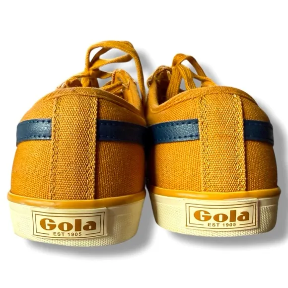 Gola Vegan Classics Men's Comet Plimsoll Sneakers Size 10 in Sun/Navy