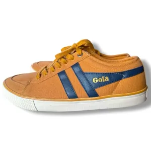 Gola Vegan Classics Men's Comet Plimsoll Sneakers Size 10 in Sun/Navy