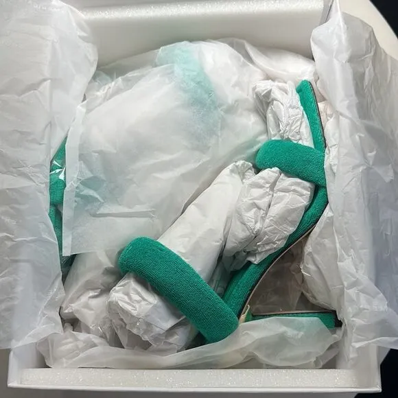 GOOD AMERICAN TERRY CLOTH SLIDE HEELS