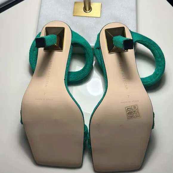 GOOD AMERICAN TERRY CLOTH SLIDE HEELS