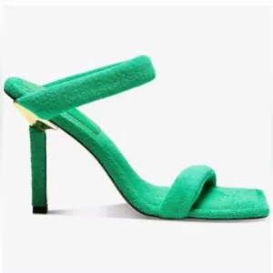 GOOD AMERICAN TERRY CLOTH SLIDE HEELS