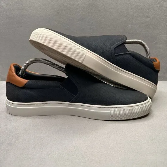 Good Man Brand Mens Size 10 Navy Blue Suede Slip-On Low Top Fashion Sneakers
