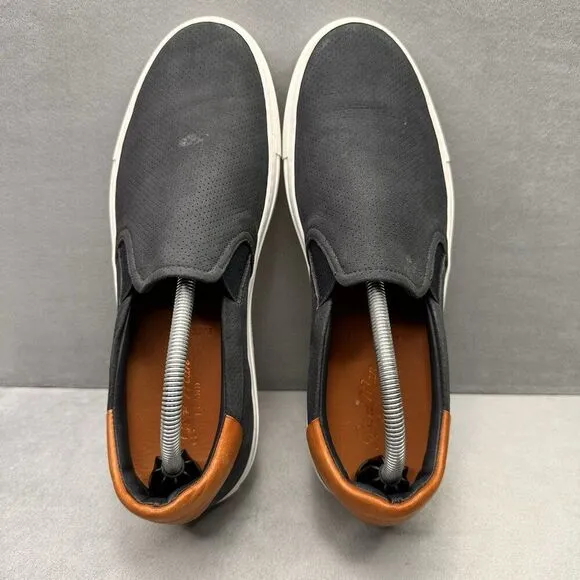 Good Man Brand Mens Size 10 Navy Blue Suede Slip-On Low Top Fashion Sneakers