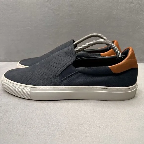 Good Man Brand Mens Size 10 Navy Blue Suede Slip-On Low Top Fashion Sneakers