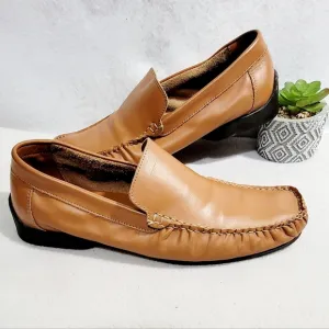 Gordon Rush Collection Soft Leather Slip-On Square Toe Loafers Men Size 9.5