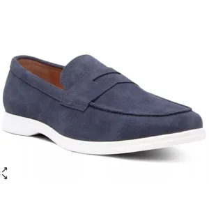 Gordon Rush Men's Parkside Penny Loafers, Navy Suede, Size 10, NWOT