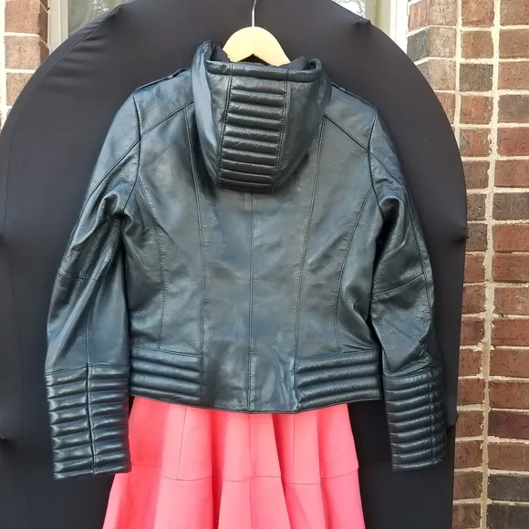 Gorgeous First Classics padded moto quilted Leather Jacket