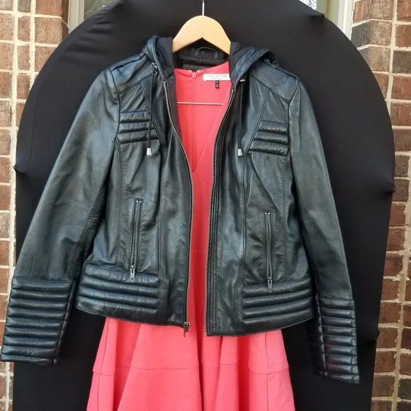 Gorgeous First Classics padded moto quilted Leather Jacket