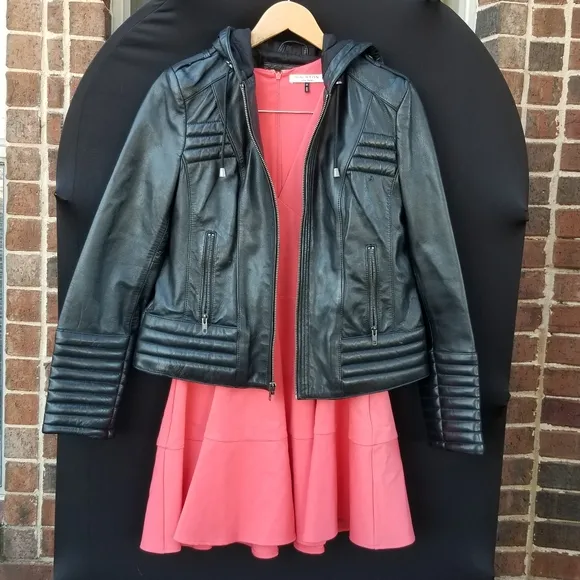 Gorgeous First Classics padded moto quilted Leather Jacket
