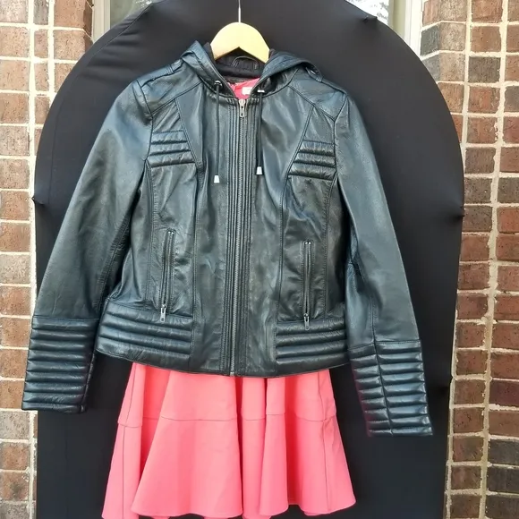 Gorgeous First Classics padded moto quilted Leather Jacket