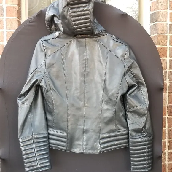 Gorgeous First Classics padded moto quilted Leather Jacket