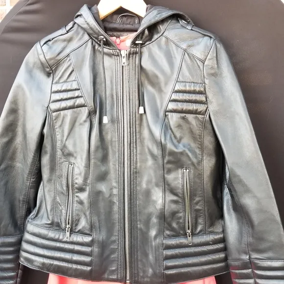 Gorgeous First Classics padded moto quilted Leather Jacket
