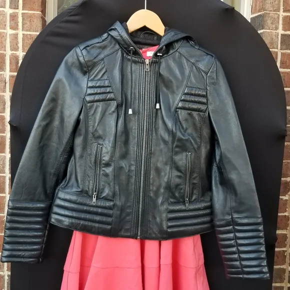 Gorgeous First Classics padded moto quilted Leather Jacket
