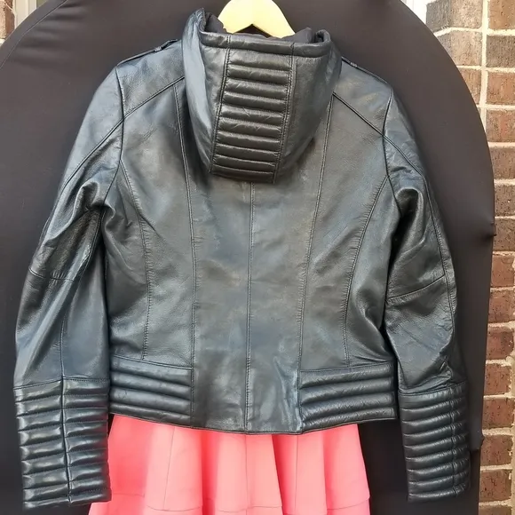 Gorgeous First Classics padded moto quilted Leather Jacket