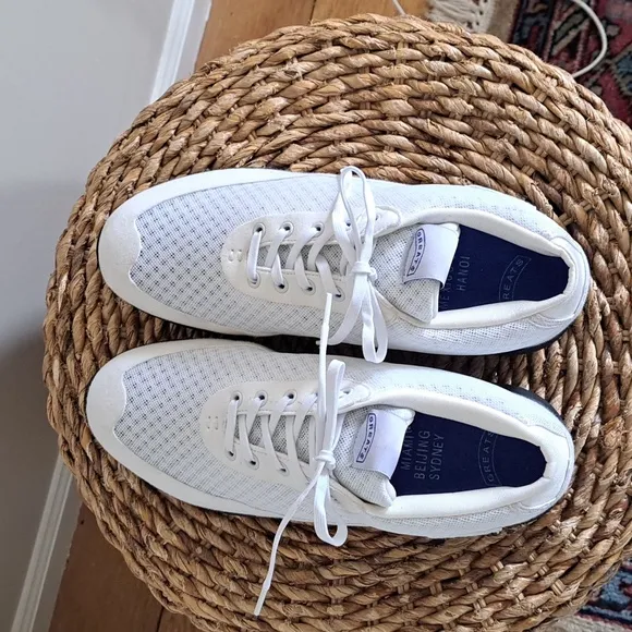 Greats Brooklyn Mens White Knit Mesh/Felt Athleisure/Fashion/Casual Sneakers S-8