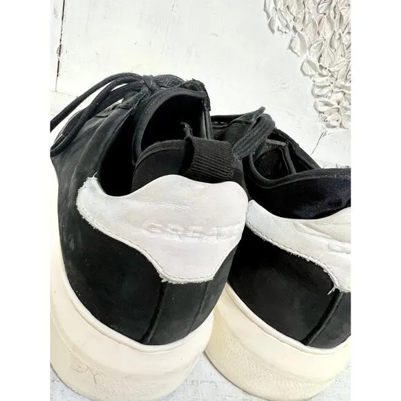 Greats Brooklyn Suede Low Top Trainer Sneakers Black / White Men's Size 8.5