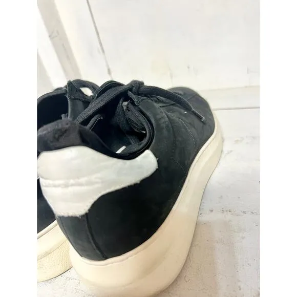 Greats Brooklyn Suede Low Top Trainer Sneakers Black / White Men's Size 8.5