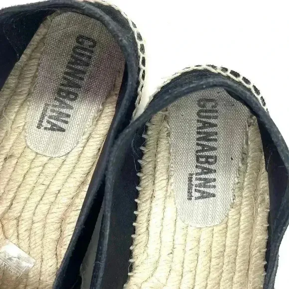 Guanabana Handmade Espadrille Black with Stripes - Size 41