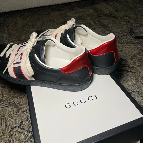 Gucci Black and Red Men's Sneakers
