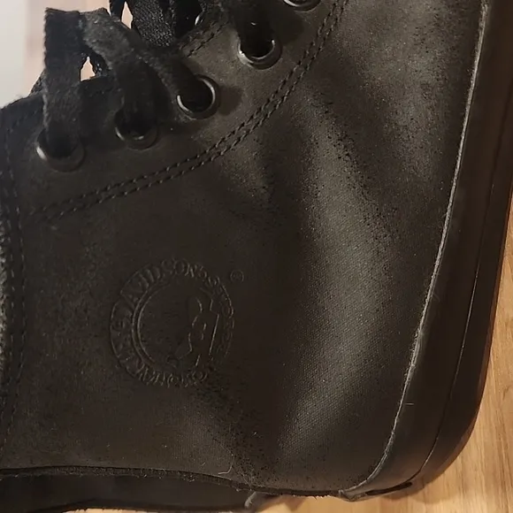 Harley-Davidson® Men's Baxter All Black  Leather Hi-Cut Sneakers sz 9