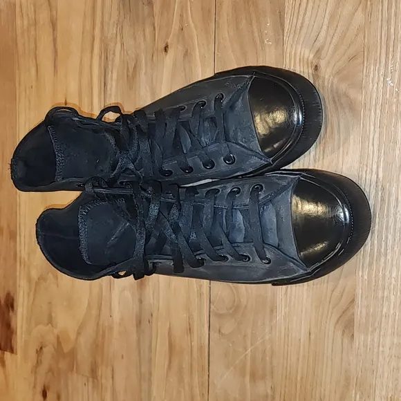 Harley-Davidson® Men's Baxter All Black  Leather Hi-Cut Sneakers sz 9