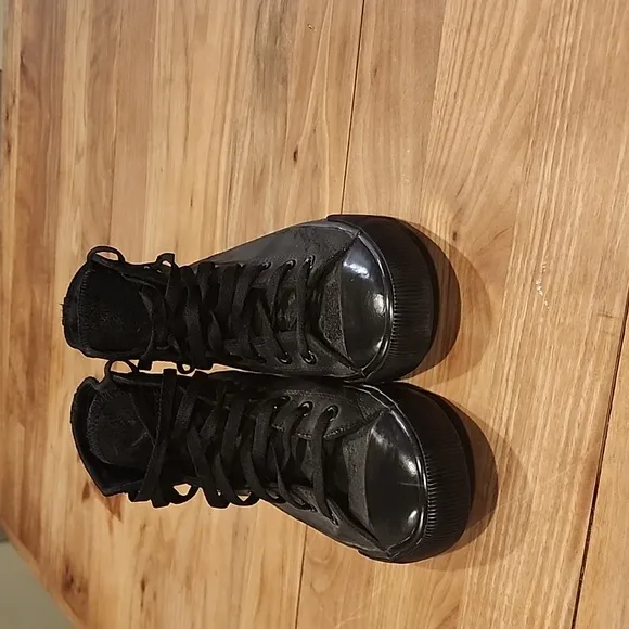 Harley-Davidson® Men's Baxter All Black  Leather Hi-Cut Sneakers sz 9