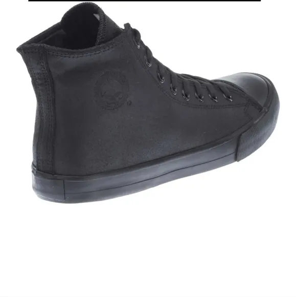 Harley-Davidson® Men's Baxter All Black  Leather Hi-Cut Sneakers sz 9