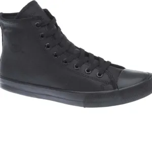 Harley-Davidson® Men's Baxter All Black  Leather Hi-Cut Sneakers sz 9