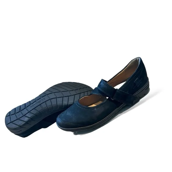Hartjes NWOB Nubuck Mary Jane Comfy Everyday Flats Never Worn Black US 9.5