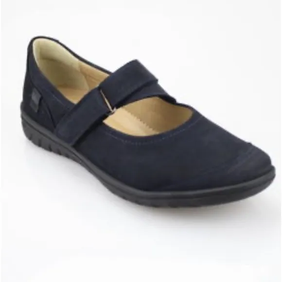 Hartjes NWOB Nubuck Mary Jane Comfy Everyday Flats Never Worn Black US 9.5